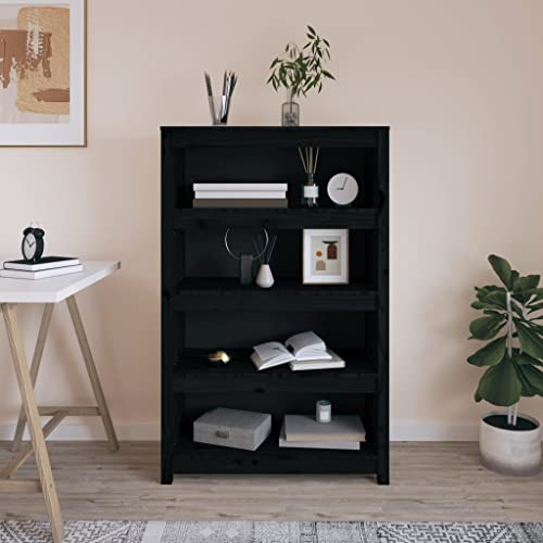 YUOTYRKTEJRSG Bücherregal Schwarz 80x35x126 cm Massivholz Kiefer Bookcase Cd Regal Kleiner Schrank Schrank Klein für Wohnzimmer Arbeitszimmer Schlafzimmer Buchhandlung YUOTYRKTEJRSG Bücherregal Schwarz 80x35x126 cm Massivholz Kiefer Bookcase Cd Regal Kleiner Schrank Schrank Klein für Wohnzimmer Arbeitszimmer Schlafzimmer Buchhandlung von YUOTYRKTEJRSG