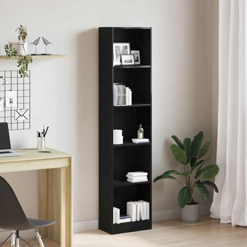 YUOTYRKTEJRSG Bücherregal Schwarz Eichen-Optik 40x24x176 cm Holzwerkstoff Wohnzimmer Regal Badezimmerschrank Cd Regal Klein für Wohnzimmer Buchhandlung Schlafzimmer Küche YUOTYRKTEJRSG Bücherregal Schwarz Eichen-Optik 40x24x176 cm Holzwerkstoff Wohnzimmer Regal Badezimmerschrank Cd Regal Klein für Wohnzimmer Buchhandlung Schlafzimmer Küche von YUOTYRKTEJRSG