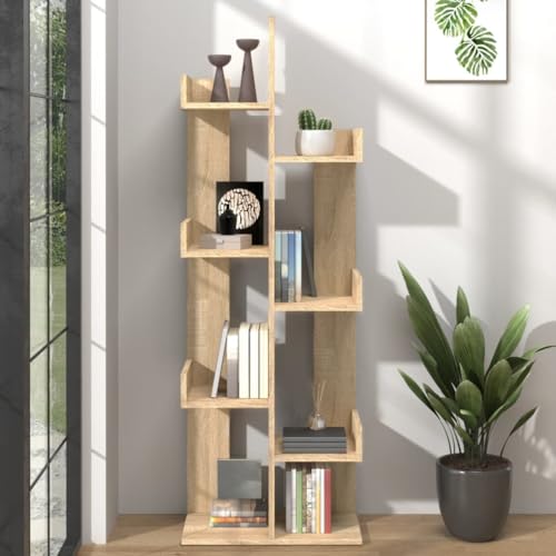 YUOTYRKTEJRSG Bücherregal Sonoma-Eiche 48x25,5x140 cm Holzwerkstoff Kleines Bücherregal Cd Regal Schrank Klein Bad Schrank für Schlafzimmer Wohnzimmer Küche Buchhandlung YUOTYRKTEJRSG Bücherregal Sonoma-Eiche 48x25,5x140 cm Holzwerkstoff Kleines Bücherregal Cd Regal Schrank Klein Bad Schrank für Schlafzimmer Wohnzimmer Küche Buchhandlung von YUOTYRKTEJRSG