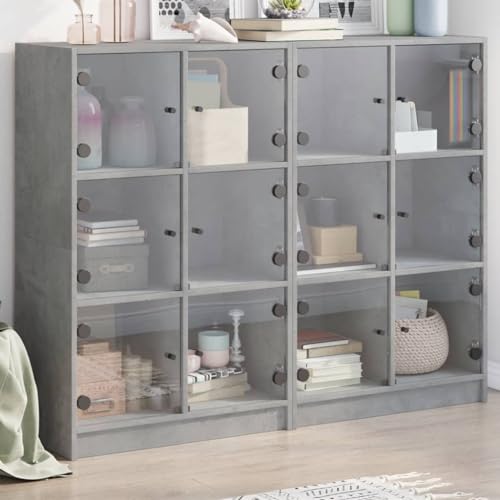 YUOTYRKTEJRSG Bücherregal mit Türen Betongrau 136x37x109 cm Holzwerkstoff Büro Schrank Sideboard Wohnzimmer Schlafzimmerschrank Wohnzimmerschrank für Badezimmer Flur Küche Wohnzimmer YUOTYRKTEJRSG Bücherregal mit Türen Betongrau 136x37x109 cm Holzwerkstoff Büro Schrank Sideboard Wohnzimmer Schlafzimmerschrank Wohnzimmerschrank für Badezimmer Flur Küche Wohnzimmer von YUOTYRKTEJRSG