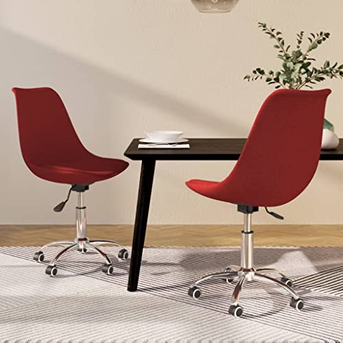 YUOTYRKTEJRSG Drehbare Esszimmerstühle 2 Stück Weinrot Stoff Modern Drehstuhl mit Gasdruckfeder Höhenverstellbar Rollen für Küche Esszimmer Home Office YUOTYRKTEJRSG Drehbare Esszimmerstühle 2 Stück Weinrot Stoff Modern Drehstuhl mit Gasdruckfeder Höhenverstellbar Rollen für Küche Esszimmer Home Office von YUOTYRKTEJRSG