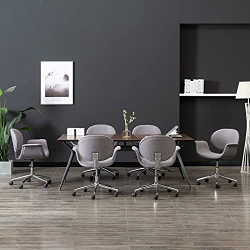 YUOTYRKTEJRSG Drehbare Esszimmerstühle 6 STK. Grau Stoff 360 Grad Drehfunktion Höhenverstellbar Bürostuhl Esszimmerstühle Set mit Rollen für Wohnzimmer Büro Home Office YUOTYRKTEJRSG Drehbare Esszimmerstühle 6 STK. Grau Stoff 360 Grad Drehfunktion Höhenverstellbar Bürostuhl Esszimmerstühle Set mit Rollen für Wohnzimmer Büro Home Office von YUOTYRKTEJRSG