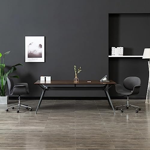 YUOTYRKTEJRSG Drehbarer Esszimmerstuhl Grau Stoff 360 Grad Drehfunktion Höhenverstellbar Bürostuhl mit Rollen für Wohnzimmer Büro Ergonomischer Drehstuhl Bequem Modern von YUOTYRKTEJRSG