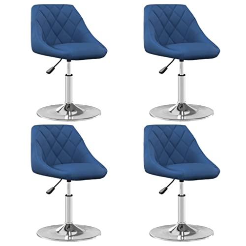 YUOTYRKTEJRSG Drehstuhl Esszimmerstühle 4er Set Blau Samt Drehbar 360 Grad Höhenverstellbar mit Gasdruckfeder Moderne Küchenstühle Esszimmer Drehsessel Wohnzimmer Stühle von YUOTYRKTEJRSG