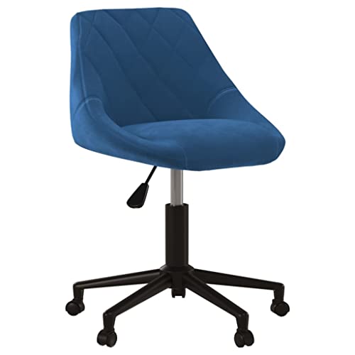 YUOTYRKTEJRSG Drehstuhl Esszimmerstuhl Blau Samt 360 Grad Drehbar Höhenverstellbar mit Rollen Bürostuhl Home Office Stuhl Esszimmer Drehsessel mit Gasdruckfeder Moderner Schreibtischstuhl von YUOTYRKTEJRSG