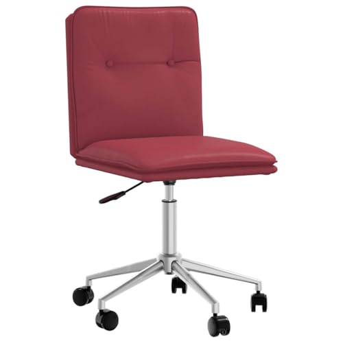 YUOTYRKTEJRSG Ergonomischer Esszimmerstuhl Weinrot Kunstleder Höhenverstellbar mit Schaumstoffpolsterung für Esszimmer Wohnzimmer Büro, Langlebig Stabil Modern Design von YUOTYRKTEJRSG