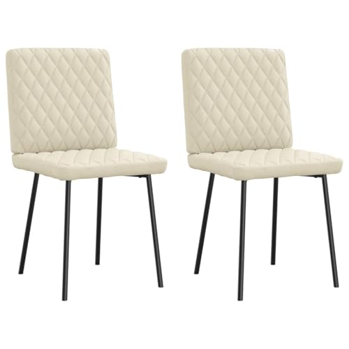 YUOTYRKTEJRSG Esszimmerstühle 2 STK Creme Kunstleder Dining Chairs Set with Elegant Design, Durable Faux Leather Upholstery, Comfortable Foam Padding for Living Room Kitchen Dining Area YUOTYRKTEJRSG Esszimmerstühle 2 STK Creme Kunstleder Dining Chairs Set with Elegant Design, Durable Faux Leather Upholstery, Comfortable Foam Padding for Living Room Kitchen Dining Area von YUOTYRKTEJRSG