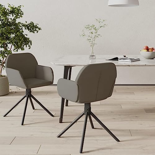 YUOTYRKTEJRSG Esszimmerstühle 2 STK Drehbar Dunkelgrau Samt Drehstühle Esszimmer Drehsessel mit Armlehnen 360 Grad Drehfunktion Luxus Velours Wohnzimmer Essbereich Home Office YUOTYRKTEJRSG Esszimmerstühle 2 STK Drehbar Dunkelgrau Samt Drehstühle Esszimmer Drehsessel mit Armlehnen 360 Grad Drehfunktion Luxus Velours Wohnzimmer Essbereich Home Office von YUOTYRKTEJRSG