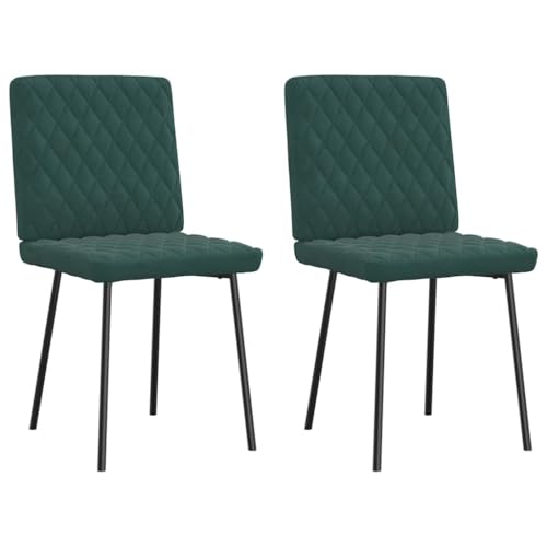 YUOTYRKTEJRSG Esszimmerstühle 2 STK Dunkelgrün Samt Velvet Dining Chairs with Soft Cushion, Modern Kitchen Chairs for Living Room Bedroom, Comfortable Seating with Metal Frame, Easy Assembly von YUOTYRKTEJRSG