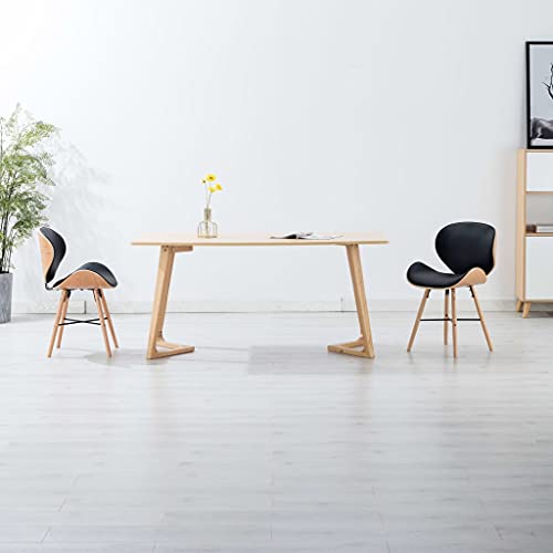 YUOTYRKTEJRSG Esszimmerstühle 2 STK Schwarz Kunstleder Bugholz Set Modern Dining Chairs with Thick Padding Ergonomic Design for Kitchen Living Room Restaurant Use von YUOTYRKTEJRSG