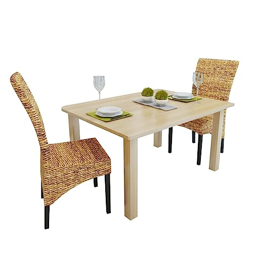 YUOTYRKTEJRSG Esszimmerstühle 2 STK Set Massivholz Abaca Manila Hanf Dining Chairs Kitchen Wintergarten Handmade Rattan Design Comfortable Seating Furniture von YUOTYRKTEJRSG