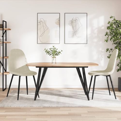 YUOTYRKTEJRSG Esszimmerstühle 2 STK. Cremeweiß Samt Velvet Dining Chairs with Soft Padding, Modern Kitchen Chairs with Powder Coated Metal Legs for Living Room Dining Area YUOTYRKTEJRSG Esszimmerstühle 2 STK. Cremeweiß Samt Velvet Dining Chairs with Soft Padding, Modern Kitchen Chairs with Powder Coated Metal Legs for Living Room Dining Area von YUOTYRKTEJRSG