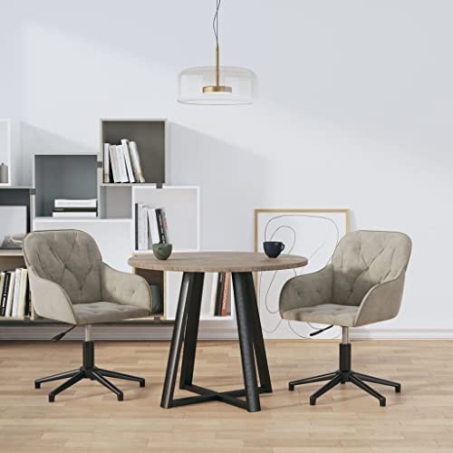YUOTYRKTEJRSG Esszimmerstühle 2 STK. Drehbar Hellgrau Samt, 360 Grad Drehstühle mit Höhenverstellung, Weiche Velours Polsterung, Esszimmer Stühle Set für Wohnzimmer und Essbereich von YUOTYRKTEJRSG