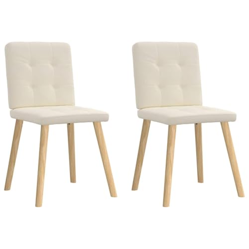 YUOTYRKTEJRSG Esszimmerstühle 2 STK. Leinen Dining Chairs with Comfortable Cushion, Modern Kitchen Chairs with Sturdy Metal Frame, Breathable Fabric Upholstery for Dining Room Living Room Home Decor von YUOTYRKTEJRSG