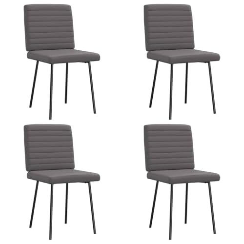 YUOTYRKTEJRSG Esszimmerstühle 4 STK Grau Kunstleder Dining Chairs Set Modern PVC Leather Upholstered Side Chairs with Metal Frame for Kitchen Living Room Guest Room YUOTYRKTEJRSG Esszimmerstühle 4 STK Grau Kunstleder Dining Chairs Set Modern PVC Leather Upholstered Side Chairs with Metal Frame for Kitchen Living Room Guest Room von YUOTYRKTEJRSG