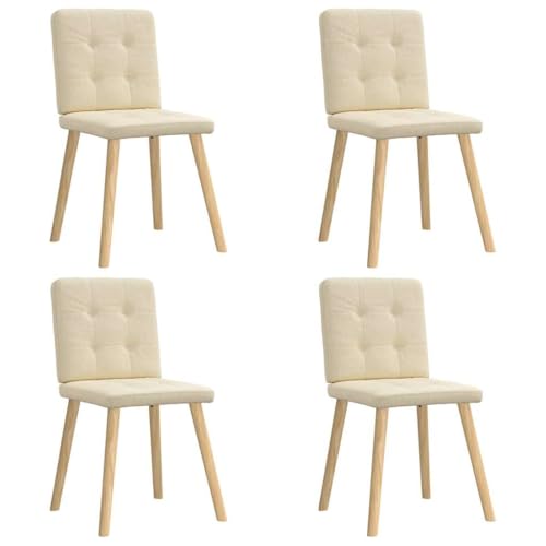 YUOTYRKTEJRSG Esszimmerstühle 4 STK. Creme Stoff Dining Chairs Set with Soft Polyester Upholstery, Sturdy Metal Frame, Thick Foam Padding for Living Room Kitchen Comfortable Seating Furniture YUOTYRKTEJRSG Esszimmerstühle 4 STK. Creme Stoff Dining Chairs Set with Soft Polyester Upholstery, Sturdy Metal Frame, Thick Foam Padding for Living Room Kitchen Comfortable Seating Furniture von YUOTYRKTEJRSG