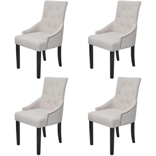 YUOTYRKTEJRSG Esszimmerstühle 4 STK. Cremegrau Stoff Dining Chairs with Armrests, Solid Wood Frame, Upholstered Fabric Seats, Living Room Reading Chairs, Elegant Home Decor Furniture Set YUOTYRKTEJRSG Esszimmerstühle 4 STK. Cremegrau Stoff Dining Chairs with Armrests, Solid Wood Frame, Upholstered Fabric Seats, Living Room Reading Chairs, Elegant Home Decor Furniture Set von YUOTYRKTEJRSG