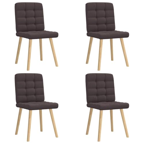 YUOTYRKTEJRSG Esszimmerstühle 4 STK. Dunkelbraun Stoff Dining Chairs Set Comfortable Polyester Upholstered with Foam Padding for Living Room Kitchen Guest Room YUOTYRKTEJRSG Esszimmerstühle 4 STK. Dunkelbraun Stoff Dining Chairs Set Comfortable Polyester Upholstered with Foam Padding for Living Room Kitchen Guest Room von YUOTYRKTEJRSG