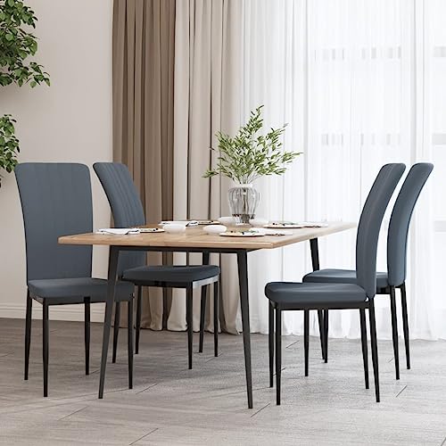 YUOTYRKTEJRSG Esszimmerstühle 4 STK. Dunkelgrau Samt Velvet Dining Chairs with Iron Frame, Modern Kitchen Set of 4, Comfortable Upholstered Side Chairs for Dining Room, Living Room, Office von YUOTYRKTEJRSG