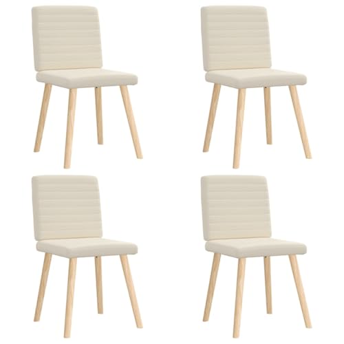 YUOTYRKTEJRSG Esszimmerstühle 4 STK. Leinen Dining Chairs Set with Cushion, Modern Kitchen with Metal Frame, Comfortable Upholstered Side Chairs for Dining Room Living Room von YUOTYRKTEJRSG