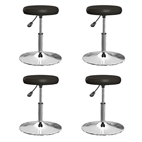 YUOTYRKTEJRSG Esszimmerstühle 4 STK. Schwarz Kunstleder Drehstühle Höhenverstellbar Küchenstühle mit Gasfeder für Küchentheke Esszimmer Bar Wohnzimmer Essbereich von YUOTYRKTEJRSG