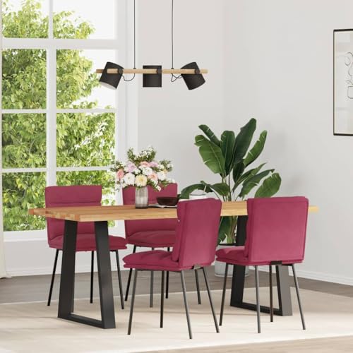 YUOTYRKTEJRSG Esszimmerstühle 4 STK. Weinrot Samt Velvet Dining Chairs with Soft Cushion, Sturdy Metal Frame for Living Room, Kitchen, Guest Room Comfortable Seating Furniture Set von YUOTYRKTEJRSG