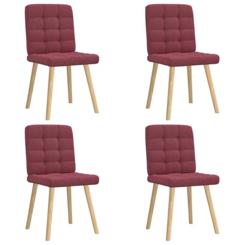 YUOTYRKTEJRSG Esszimmerstühle 4 STK. Weinrot Stoff Dining Chairs Set with Soft Polyester Upholstery, Comfortable Foam Padding, Sturdy Metal Frame for Living Room Kitchen YUOTYRKTEJRSG Esszimmerstühle 4 STK. Weinrot Stoff Dining Chairs Set with Soft Polyester Upholstery, Comfortable Foam Padding, Sturdy Metal Frame for Living Room Kitchen von YUOTYRKTEJRSG