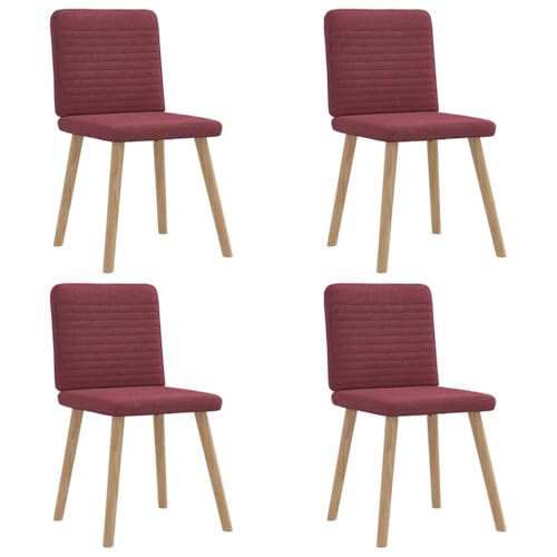 YUOTYRKTEJRSG Esszimmerstühle 4 STK. Weinrot Stoff Dining Chairs Set with Soft Polyester Upholstery, Sturdy Metal Frame for Living Room, Kitchen, Guest Room Comfortable Seating Solution YUOTYRKTEJRSG Esszimmerstühle 4 STK. Weinrot Stoff Dining Chairs Set with Soft Polyester Upholstery, Sturdy Metal Frame for Living Room, Kitchen, Guest Room Comfortable Seating Solution von YUOTYRKTEJRSG
