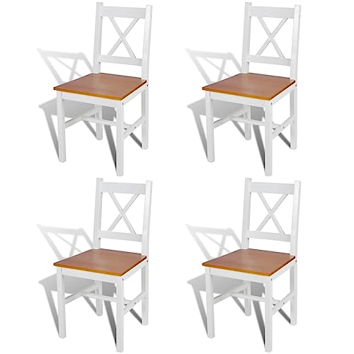 YUOTYRKTEJRSG Esszimmerstühle 4 STK. Weiß Kiefernholz Massivholz Stühle Set für Esszimmer Küche Wohnzimmer, Stabile Holzstühle mit Ergonomischem Design, Leicht zu Reinigen, Elegante Weiße Farbe YUOTYRKTEJRSG Esszimmerstühle 4 STK. Weiß Kiefernholz Massivholz Stühle Set für Esszimmer Küche Wohnzimmer, Stabile Holzstühle mit Ergonomischem Design, Leicht zu Reinigen, Elegante Weiße Farbe von YUOTYRKTEJRSG