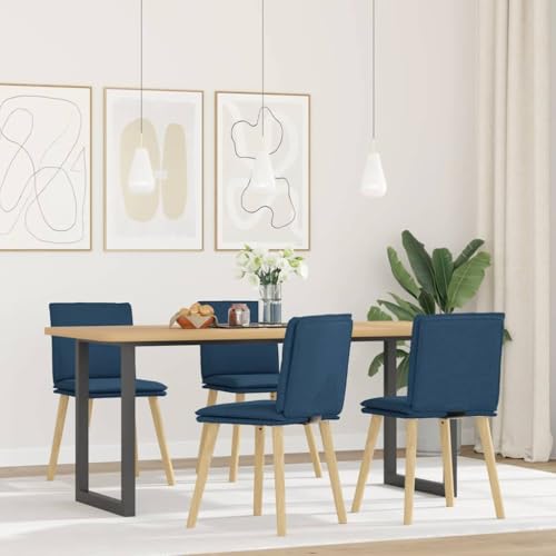 YUOTYRKTEJRSG Esszimmerstühle 4er Set Blau Stoff Bezug Bequem Esszimmer Küchenstühle Gästezimmer Wohnzimmer Stühle Modern Design Langlebig Stabil Metall Holz Rahmen von YUOTYRKTEJRSG