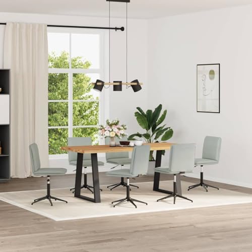 YUOTYRKTEJRSG Esszimmerstühle 6 STK Hellgrau Samt Velvet Dining Chairs Height Adjustable with Soft Cushion for Living Room Bedroom Guest Room Modern Design von YUOTYRKTEJRSG
