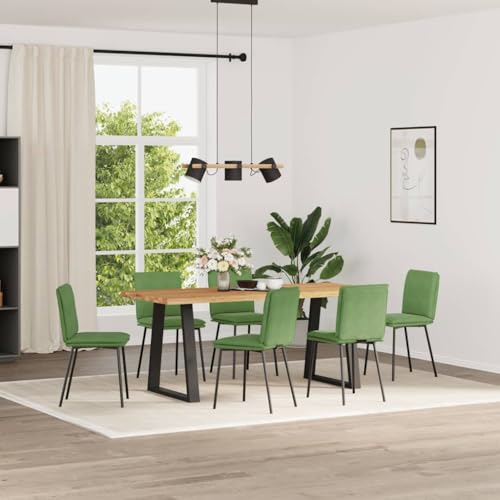 YUOTYRKTEJRSG Esszimmerstühle 6 STK Hellgrün Samt Velvet Dining Chairs with Soft Cushion, Modern Kitchen Chairs with Metal Frame for Living Room Bedroom Guest Room von YUOTYRKTEJRSG