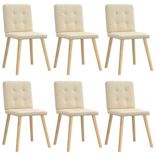 YUOTYRKTEJRSG Esszimmerstühle 6 STK. Creme Stoff Dining Chairs Set with Soft Polyester Upholstery, Sturdy Metal Frame, Thick Foam Padding for Living Room Kitchen Comfort Seating YUOTYRKTEJRSG Esszimmerstühle 6 STK. Creme Stoff Dining Chairs Set with Soft Polyester Upholstery, Sturdy Metal Frame, Thick Foam Padding for Living Room Kitchen Comfort Seating von YUOTYRKTEJRSG