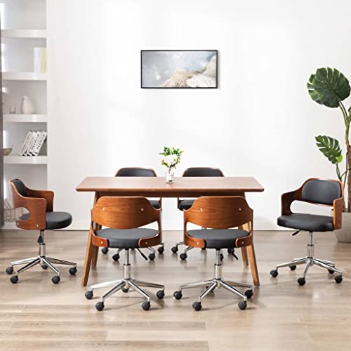 YUOTYRKTEJRSG Esszimmerstühle 6 STK. Drehbar mit Kunstleder und Bugholz, Drehstühle mit Rollen und Höhenverstellung, Bürostühle für Home Office, Esszimmer, Lounge, Modern Design Schwarz YUOTYRKTEJRSG Esszimmerstühle 6 STK. Drehbar mit Kunstleder und Bugholz, Drehstühle mit Rollen und Höhenverstellung, Bürostühle für Home Office, Esszimmer, Lounge, Modern Design Schwarz von YUOTYRKTEJRSG
