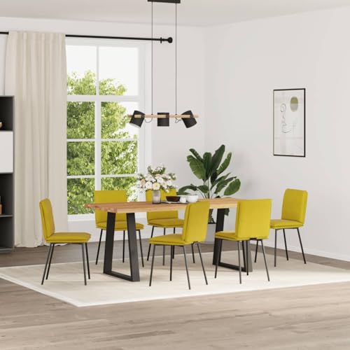 YUOTYRKTEJRSG Esszimmerstühle 6 STK. Gelb Samt Velvet Dining Chairs with Soft Cushion, Modern Kitchen Chairs with Metal Frame for Dining Room Living Room Home Decor von YUOTYRKTEJRSG