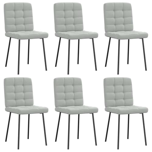 YUOTYRKTEJRSG Esszimmerstühle 6 STK. Hellgrau Samt Velvet Dining Chairs with Soft Cushion, Modern Kitchen Chairs with Metal Frame for Dining Room Living Guest Room von YUOTYRKTEJRSG