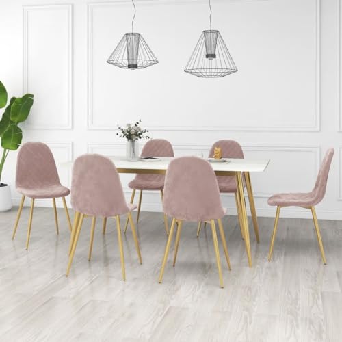 YUOTYRKTEJRSG Esszimmerstühle 6 STK. Rosa Samt Velvet Dining Chairs with Gold Legs, Modern Kitchen Set of 6, Comfortable Upholstered Chairs for Dining Room Living Room YUOTYRKTEJRSG Esszimmerstühle 6 STK. Rosa Samt Velvet Dining Chairs with Gold Legs, Modern Kitchen Set of 6, Comfortable Upholstered Chairs for Dining Room Living Room von YUOTYRKTEJRSG