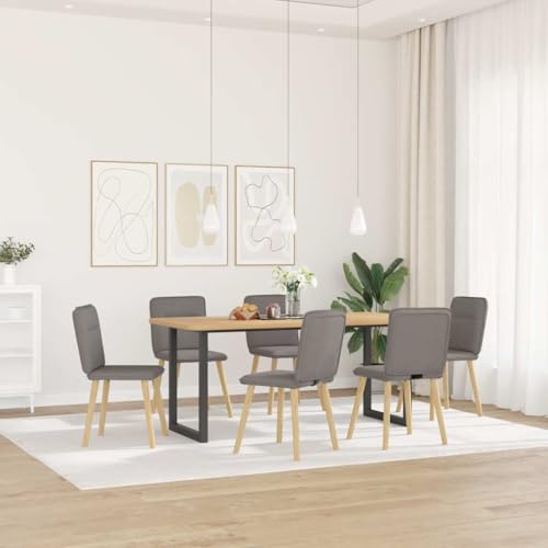YUOTYRKTEJRSG Esszimmerstühle 6 STK. Taupe Stoff Dining Chairs Set with Soft Cushion, Modern Kitchen with Metal Frame, Comfortable Living Room Chairs for Home Decor von YUOTYRKTEJRSG