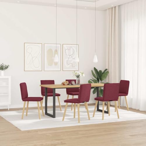 YUOTYRKTEJRSG Esszimmerstühle 6 STK. Weinrot Stoff Dining Chairs Set with Cushioned Seat, Modern Design for Living Room Kitchen, Comfortable Upholstered Chairs with Sturdy Metal Frame YUOTYRKTEJRSG Esszimmerstühle 6 STK. Weinrot Stoff Dining Chairs Set with Cushioned Seat, Modern Design for Living Room Kitchen, Comfortable Upholstered Chairs with Sturdy Metal Frame von YUOTYRKTEJRSG