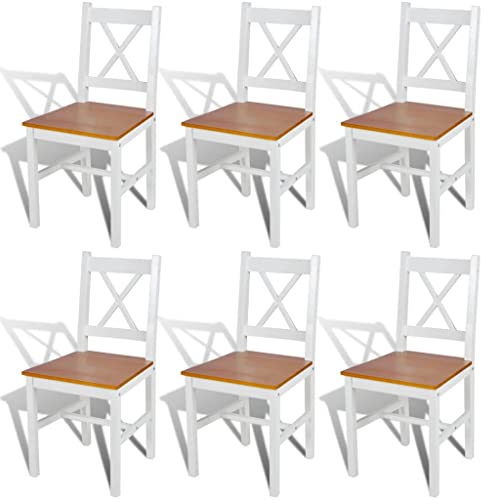 YUOTYRKTEJRSG Esszimmerstühle 6 STK. Weiß Kiefernholz Massivholz Stühle Set für Esszimmer Küche, Ergonomische Design Stühle mit 110 kg Belastbarkeit, Elegante Weiße Lackierung Leicht zu Reinigen YUOTYRKTEJRSG Esszimmerstühle 6 STK. Weiß Kiefernholz Massivholz Stühle Set für Esszimmer Küche, Ergonomische Design Stühle mit 110 kg Belastbarkeit, Elegante Weiße Lackierung Leicht zu Reinigen von YUOTYRKTEJRSG