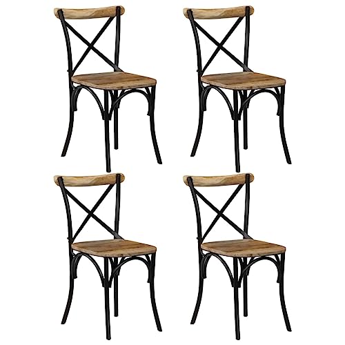 YUOTYRKTEJRSG Esszimmerstühle Set 4 STK Schwarz Mangoholz Massivholz Esszimmer Stühle mit Stahlrahmen Klassische Design Offene Rückenlehne Stabile Essgruppe Möbel für Küche Wohnzimmer YUOTYRKTEJRSG Esszimmerstühle Set 4 STK Schwarz Mangoholz Massivholz Esszimmer Stühle mit Stahlrahmen Klassische Design Offene Rückenlehne Stabile Essgruppe Möbel für Küche Wohnzimmer von YUOTYRKTEJRSG