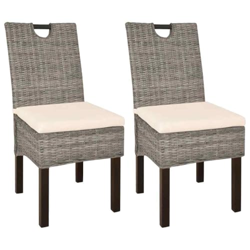 YUOTYRKTEJRSG Esszimmerstühle Set of 2 Kubu Rattan Dining Chairs with Mangoholz Frame, Handmade Rattan Chairs with Removable Cushions for Kitchen Dining Room Living Room Decor YUOTYRKTEJRSG Esszimmerstühle Set of 2 Kubu Rattan Dining Chairs with Mangoholz Frame, Handmade Rattan Chairs with Removable Cushions for Kitchen Dining Room Living Room Decor von YUOTYRKTEJRSG