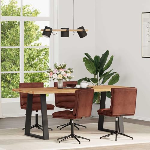 YUOTYRKTEJRSG Esszimmerstühle Set of 4 Brown Faux Leather Dining Chairs with Height Adjustable Feature for Living Room Kitchen Modern Design Comfortable Seating YUOTYRKTEJRSG Esszimmerstühle Set of 4 Brown Faux Leather Dining Chairs with Height Adjustable Feature for Living Room Kitchen Modern Design Comfortable Seating von YUOTYRKTEJRSG