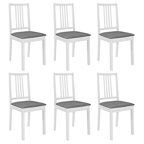 YUOTYRKTEJRSG Esszimmerstühle mit Polstern 6 STK. Weiß Massivholz, Bequeme Esszimmerstühle Set, Moderne Essstühle mit Rückenlehne, Stabile Holzstühle für Küche Essbereich, Weiß Grau Polsterung YUOTYRKTEJRSG Esszimmerstühle mit Polstern 6 STK. Weiß Massivholz, Bequeme Esszimmerstühle Set, Moderne Essstühle mit Rückenlehne, Stabile Holzstühle für Küche Essbereich, Weiß Grau Polsterung von YUOTYRKTEJRSG