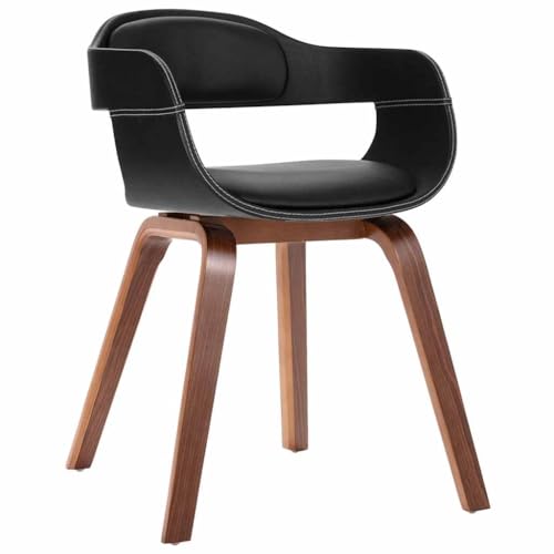 YUOTYRKTEJRSG Esszimmerstuhl Bugholz Kunstleder Schwarz Esszimmer Stuhl mit Armlehnen Ergonomisch Luxus Design Nussbaum Holz Gestell Hochwertig Bequem Wohnzimmer Essbereich YUOTYRKTEJRSG Esszimmerstuhl Bugholz Kunstleder Schwarz Esszimmer Stuhl mit Armlehnen Ergonomisch Luxus Design Nussbaum Holz Gestell Hochwertig Bequem Wohnzimmer Essbereich von YUOTYRKTEJRSG