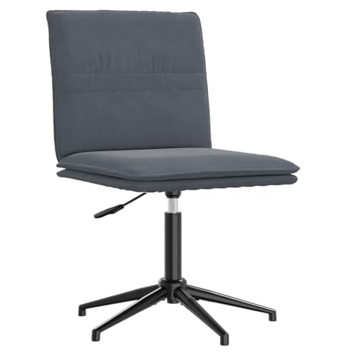 YUOTYRKTEJRSG Esszimmerstuhl Dunkelgrau Samt Velvet Dining Chair with Height Adjustment, Ergonomic Design for Living Room Bedroom Office, Soft Comfortable Seat with Metal Frame von YUOTYRKTEJRSG