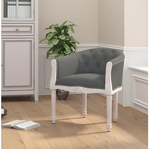 YUOTYRKTEJRSG Esszimmerstuhl Dunkelgrau Stoff French Style Dining Chair with Armrests, Comfortable Upholstered Seat, Solid Wood Frame for Living Room Kitchen Dining Area, Max Load 110kg YUOTYRKTEJRSG Esszimmerstuhl Dunkelgrau Stoff French Style Dining Chair with Armrests, Comfortable Upholstered Seat, Solid Wood Frame for Living Room Kitchen Dining Area, Max Load 110kg von YUOTYRKTEJRSG