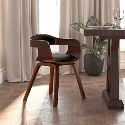 YUOTYRKTEJRSG Esszimmerstuhl Schwarz Bugholz Kunstleder Stuhl Küchenstuhl Esszimmer Stühle Set mit Polsterung Ergonomisch Bequem Modern Design für Küche Essbereich Wohnzimmer von YUOTYRKTEJRSG