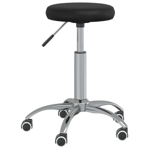 YUOTYRKTEJRSG Esszimmerstuhl Schwarz Kunstleder Drehstuhl mit Rollen, Höhenverstellbarer Bürostuhl, Küchenstuhl Esszimmer Barhocker, 360 Grad Drehbar, Gasdruckfeder, Stahlgestell, Modern Design YUOTYRKTEJRSG Esszimmerstuhl Schwarz Kunstleder Drehstuhl mit Rollen, Höhenverstellbarer Bürostuhl, Küchenstuhl Esszimmer Barhocker, 360 Grad Drehbar, Gasdruckfeder, Stahlgestell, Modern Design von YUOTYRKTEJRSG