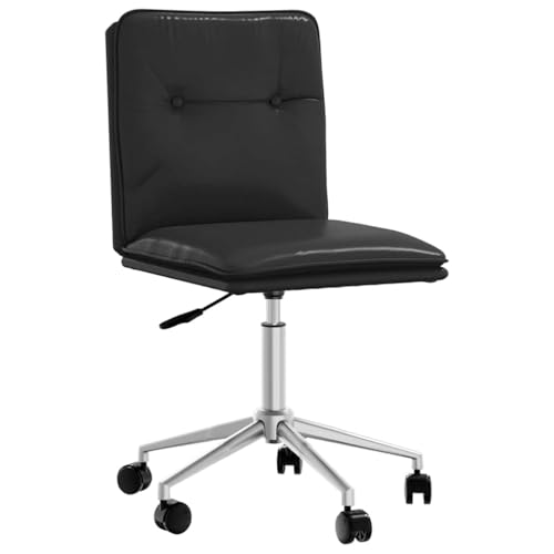 YUOTYRKTEJRSG Esszimmerstuhl Schwarz Kunstleder Höhenverstellbar Ergonomischer Design Esszimmer Stuhl mit Metallgestell Bequem Wohnzimmer Gästezimmer Sitzmöbel von YUOTYRKTEJRSG